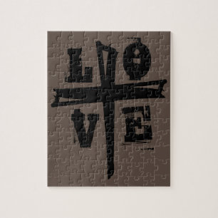 leuk, uniek CROSS en LOVE Jigzaag Puzzle Legpuzzel