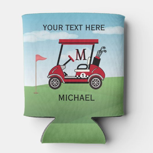 Leuk Unieke Custom Golf Cart Monogram Naam Blikjeskoeler (Achterkant)