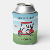 Leuk Unieke Custom Golf Cart Monogram Naam Blikjeskoeler (Blikje Achterkant)