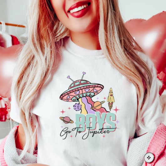 Leuk Valentijn Shirt, Jongens gaan naar Jupiter T-shirt