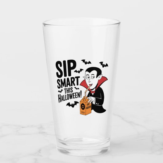 Leuk Vampier-thema Halloween ontwerp Glas (Voorkant)