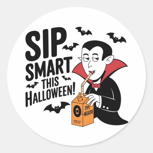 Leuk Vampier-thema Halloween ontwerp Ronde Sticker (Voorkant)