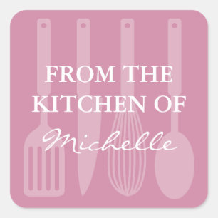 Leuk van de keuken van het koken van vierkante sticker