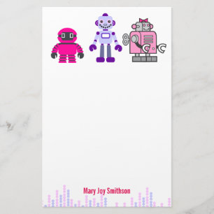 Leuk & van het Meisje Kawaii Roze Robot Cyborgs Briefpapier