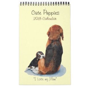 leuk van het portretschilderijen van de puppyhond kalender