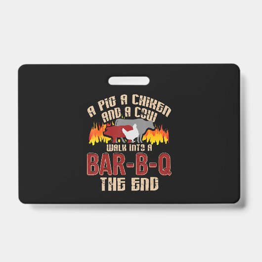 Leuk Varken Kip Koe BBQ Bbq Chef Koek Koken Badge (Voorzijde)