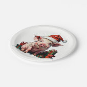 Leuk varken met geschenkdozen papieren bordje (Gekanteld)