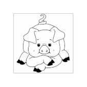 Leuk varken met krullende staart rubberen stempel (Afrduk)