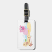 Leuk varken op Boerderij met schuur en hek Bagagelabel (Voorkant verticaal)