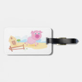 Leuk varken op Boerderij met schuur en hek Bagagelabel (Achterkant horizontaal)