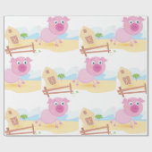 Leuk varken op Boerderij met schuur en hek Cadeaupapier (Vlak)