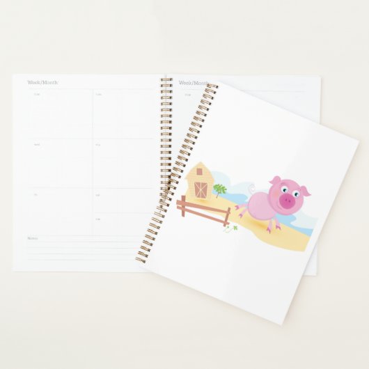 Leuk varken op Boerderij met schuur en hek Planner (Display)