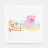 Leuk varken op Boerderij met schuur en hek Servet (Voorkant)