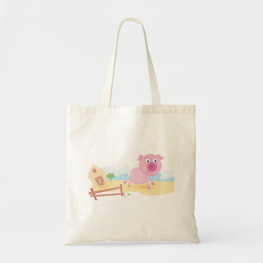 Leuk varken op Boerderij met schuur en hek Tote Bag (Voorkant)
