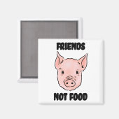 Leuk varken Vegan vrienden niet voedsel illustrati Magneet (Voorkant / Achterkant)