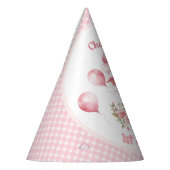 Leuk Varkensroze Boerderij Meisje 1e Verjaardagsfe Feesthoedjes (Links)