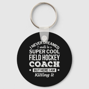 Leuk veld hockey coach cadeau sleutelhanger