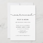 Leuk verbindend hart lettertype Bruiloft Gelofte v Kaart (Voorkant)