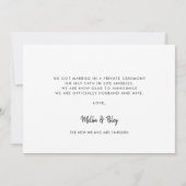 Leuk verbindend hart lettertype Net getrouwd foto Aankondiging (Achterkant)