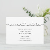 Leuk verbindend hart lettertype save the date (Staand voorkant)