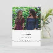 Leuk verbindend hart Maid of Honor UK voorstel Kaart (Staand voorkant)