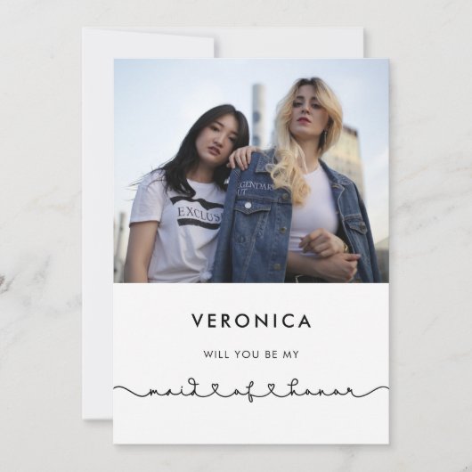 Leuk verbindend hart Maid of Honor voorstelkaart Kaart (Voorkant)