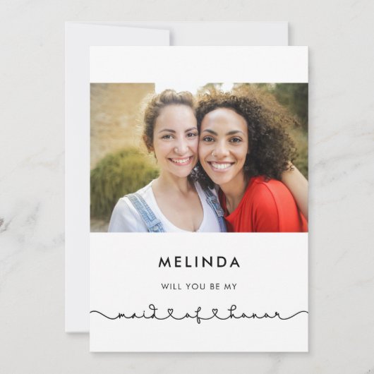 Leuk verbindend hart Maid of Honor voorstelkaart Kaart (Voorkant)