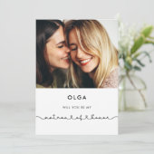 Leuk verbindend hart Matron of Honor voorstel Kaart (Staand voorkant)
