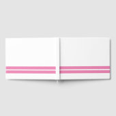 Leuk Verfijnd Roze Twin Base Racing Stripes op Wit Gastenboek (Volledig)