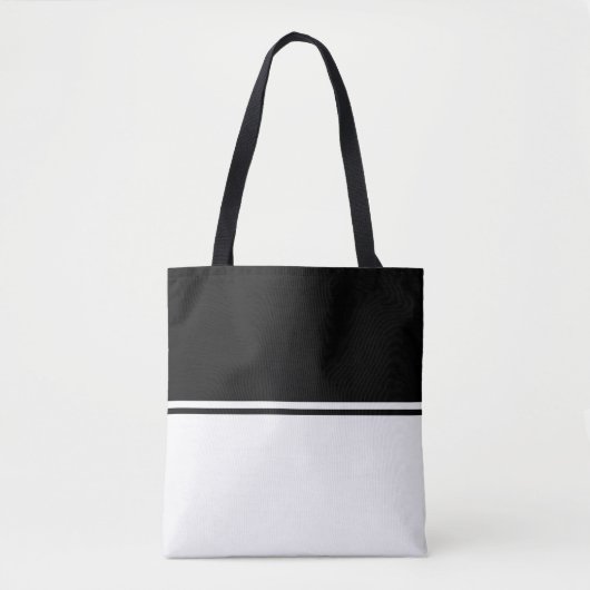 Leuk verfijnd zwart wit gestreept kleurenblok tote bag (Voorkant)