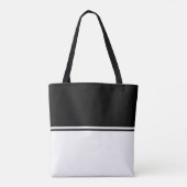 Leuk verfijnd zwart wit gestreept kleurenblok tote bag (Achterkant)