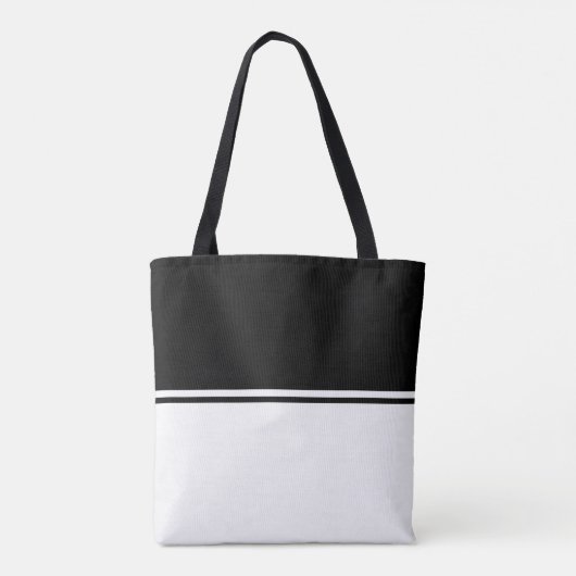 Leuk verfijnd zwart wit gestreept kleurenblok tote bag (Achterkant)