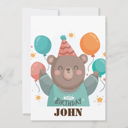 Leuk Verjaardag Beer Kaart (Voorkant)