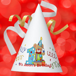 Leuk Verjaardag Beer Leeftijd 1 Feesthoedjes