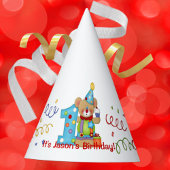 Leuk Verjaardag Beer Leeftijd 1 Feesthoedjes