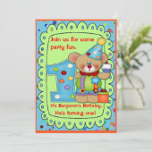 Leuk Verjaardag Beer Leeftijd 1 Kaart (Staand voorkant)