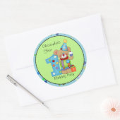 Leuk Verjaardag Beer Leeftijd 1 Ronde Sticker (Envelop)