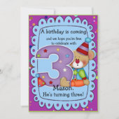 Leuk Verjaardag Beer Nodig leeftijd 3 uit Kaart (Voorkant)