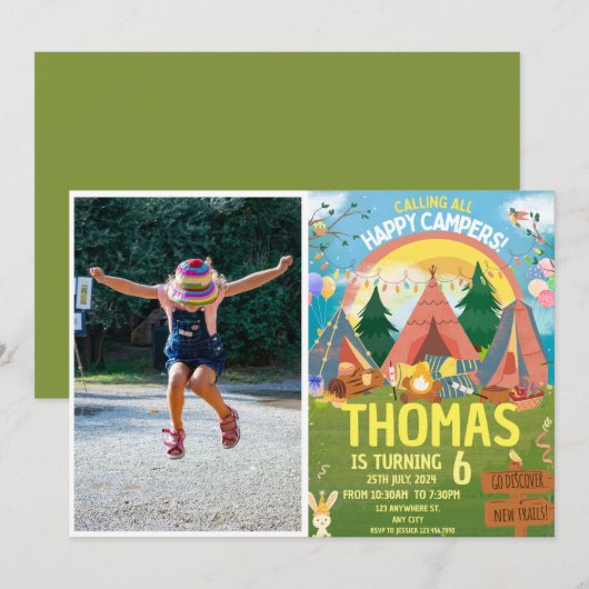 Leuk Verjaardags modern kinder Kaart (Voorkant / Achterkant)