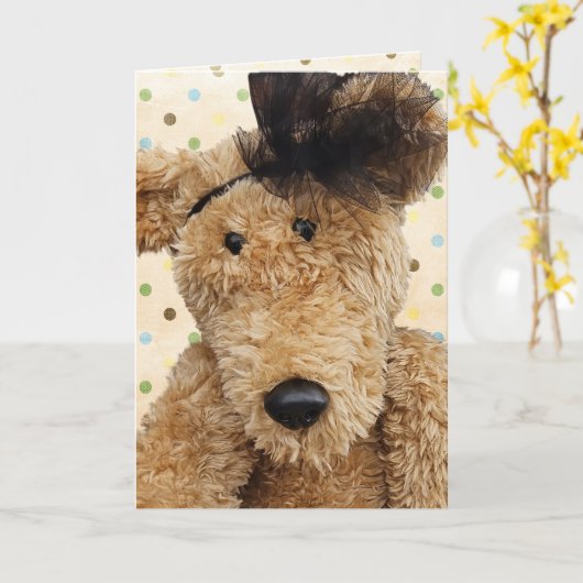 Leuk Verjaardagsbruin Beer Kaart (Gele Bloem)