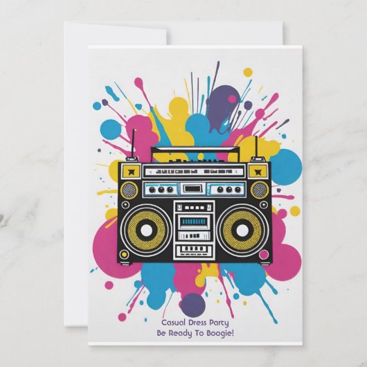 Leuk verjaardagsdans feest kleurrijke uitnodiging (Achterkant)