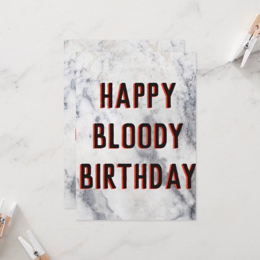 leuk verjaardagsfeest grappige marmer kaart (Voorkant / Achterkant in situ)