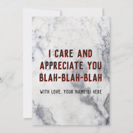 leuk verjaardagsfeest grappige marmer kaart (Achterkant)