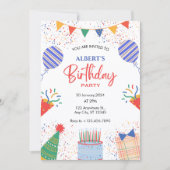 Leuk Verjaardagsfeest kleurrijke ballonnen Kaart (Voorkant)