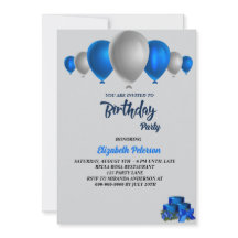 Leuk Verjaardagsfeest kleurrijke ballons Uitnodigi