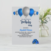 Leuk Verjaardagsfeest kleurrijke ballons Uitnodigi Kaart (Staand voorkant)