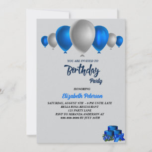 Leuk Verjaardagsfeest kleurrijke ballons Uitnodigi Kaart