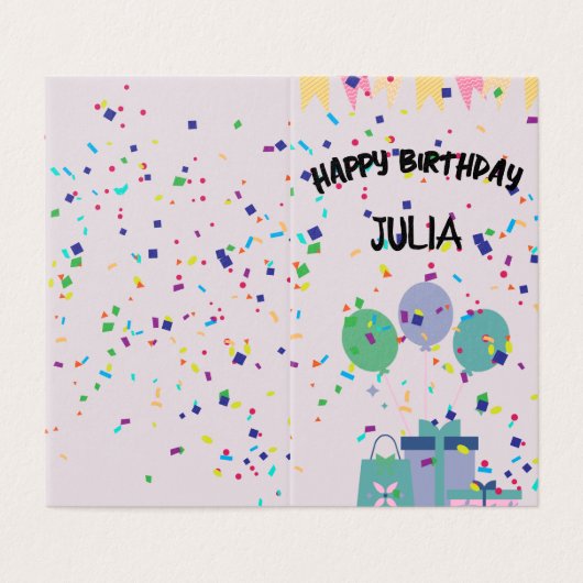 Leuk Verjaardagsfeest Wenskaart ontwerp Kaart (Buitenkant ongevouwen)