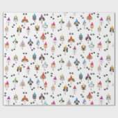 Leuk verjaardagsfeestje Honden patroon Cadeaupapier (Vlak)