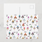 Leuk verjaardagsfeestje Honden patroon Feestdagenkaart (Voorkant / Achterkant)